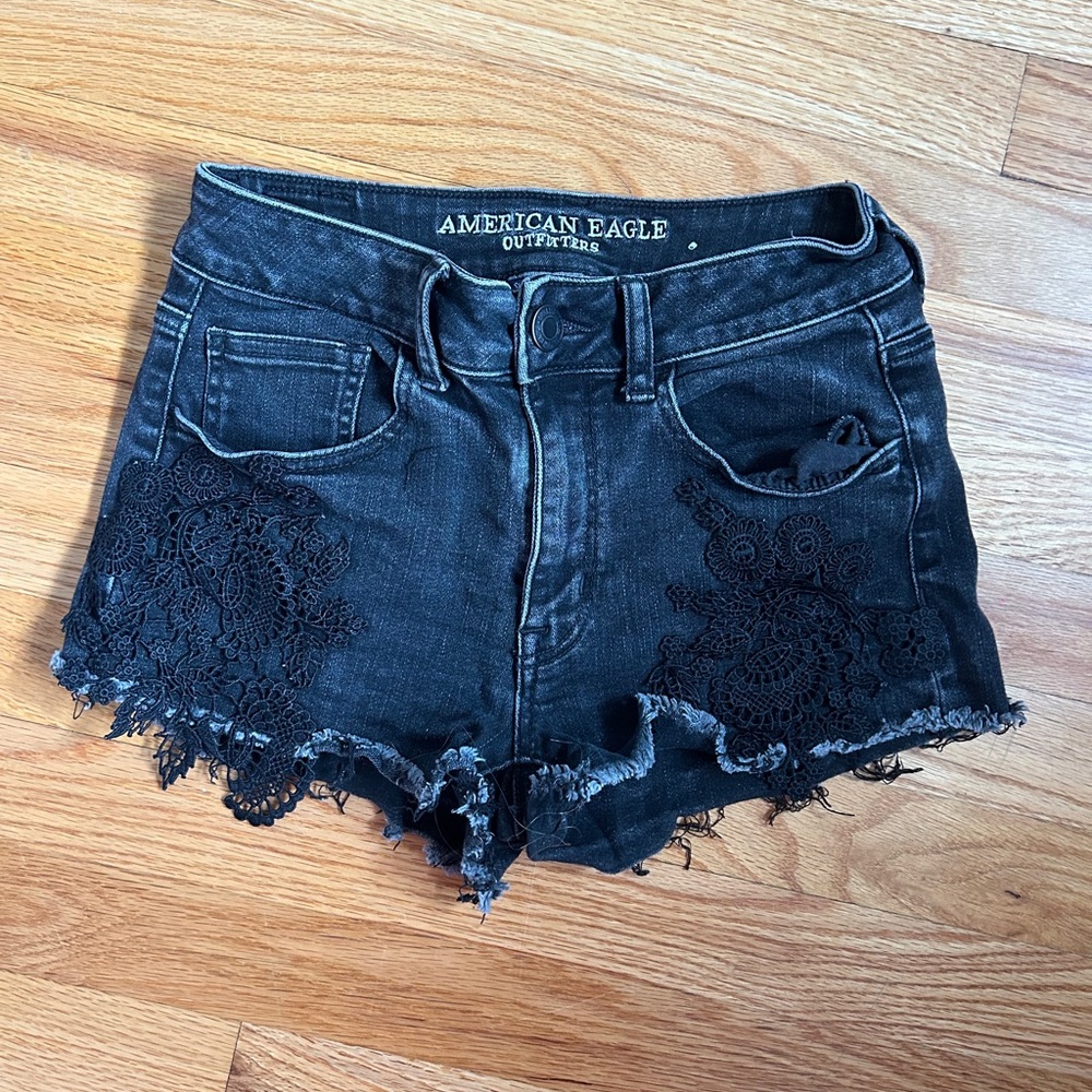 Black Jean shorts
